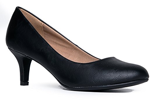 Women's Classic Closed Toe Kitten Heel Pump | Dress, Work, Party Mid Heeled Pumps | high Casual Comfortable Sale
