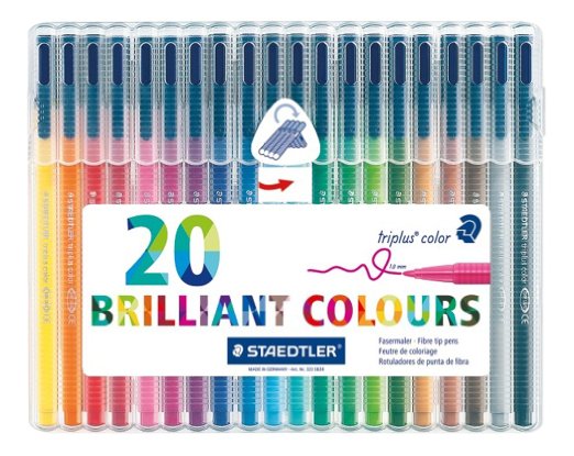 Staedtler Triplus Color Fiber Tip Pens, 323SB20P