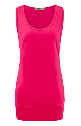 Moxeay Womens Extra Long Stretch Cotton Tank Top