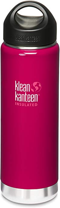 Klean Kanteen Wide Mouth Double Wall Insulated Water Bottle with Loop Cap