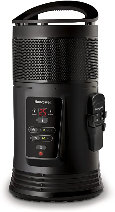 Honeywell HZ445E 360 Degree Surround Heater with Remote Control and Intelligent Electronic Thermostat, Ceramic, 1800 W