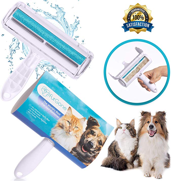 FurGone Pet Hair Remover | Lint Roller | Cat Hair Dog Hair | Portable & No Power Source Required | Reusable Eco-Friendly | Premium Option
