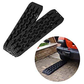 Yeeoy One Pair Set Traction Mats Black Fit to Unstuck Your Car from Snow Ice Mud and Sand