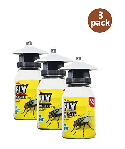 Victor M380 Fly Magnet 1-Quart Reusable Trap With Bait (3 Pack)