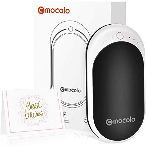Mocolo Hand Warmers Rechargeable, 5200mAh Portable USB Electric Reusable Pocket Hand Warmer/Power Bank, Great Solution for Raynaud Syndrome and Arthritis Sufferers, Best Winter Gifts for Friends and Family