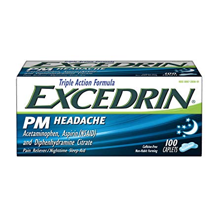 Excedrin PM Sleeping Aid for Headache Relief, 100 count