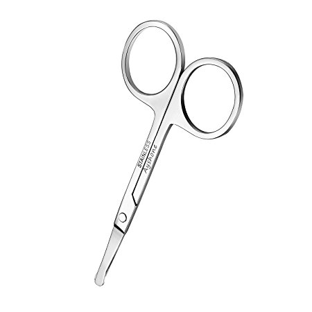 Ayshone 3.75" Nose Hair Trimmer Scissors - Round Tip for Ear, Eyebrow, Beard & Mustache Trimming