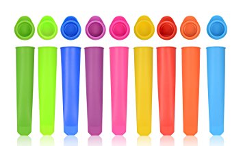 iNeibo Kitchen 10 Pack Silicone Popsicle Mold - Food Grade, BPA Free - Make Healthy Food For Your Kids