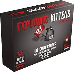 Asmodee - Exploding Kittens : NSFW - Nouvelle Edition - Jeu d'Ambiance pour Adultes dès 18 ans - Jeu de Société avec Cartes - 2 à 5 Joueurs - 15 Min - Version Française