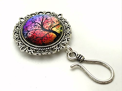 Magnetic Sunset Tree Portuguese Knitting Pin- ID Badge Holder