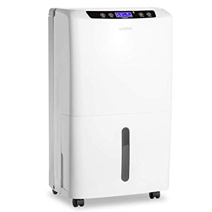 Waykar 40 Pint Dehumidifier(30 Pint New DOE 2019)for Home Basements Bedroom with Drain Hose and Intelligent Humidity Control, Continuously Removes 5 Gallons of Moisture/Day in Spaces up to 2000 Sq. Ft