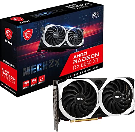 MSI Radeon RX 6650 XT MECH 2X 8G OC Gaming Graphics Card - 8GB GDDR6, 2669 MHz, PCI Express 4 x 8, 128-bit, 3x DP v 1.4a, HDMI 2.1 (Supports 4K & 8K)