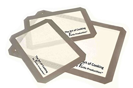 Fortis Production Heavy Duty Eco-friendly Non-stick Heat Resistant 3 Silicone Baking Mat Set