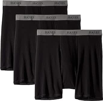 Hanes Men's Core Cotton Platinum Boxer Briefs Pack