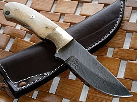 Poshland BC- T- 015 Custom Handmade Damascus Steel Knife- Ideal for Camping or Bushcraft