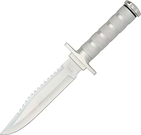Whetstone Cutlery Survival Knife with Survival Gear, Silver