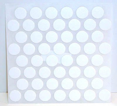 FastCap Adhesive Cover Caps PVC White 9/16" (1 Sheet 52 Caps)