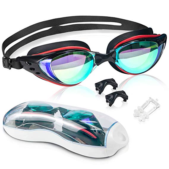 arteesol Swimming Goggles, Swim Goggles with Adjustable Straps No Leaking Anti Fog UV Protection Swim Goggles with Protective Case Unisex for Adult Kids