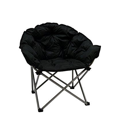 Mac Sports Folding Outdoor Club Chair - Padded Camping Seats (Black)