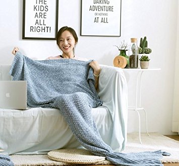Kpblis® Mermaid Super Soft Blanket for Children Audlt 75"*31" Blue