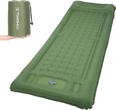TOMSHOO Sleeping Pad for Camping, Self-Inflating Sleeping Mat with Upgraded Anti-Leakage Camping Mat 77''X28'' Ultralight Inflatable Camping Mattress Pad for Hiking, Travel, Tent