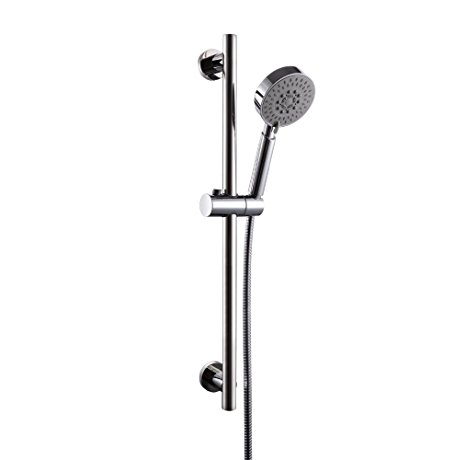 KES 5-Function Hand Shower Head with Adjustable Slide Bar, Polished SUS304 Stainless Steel, F204 KP500