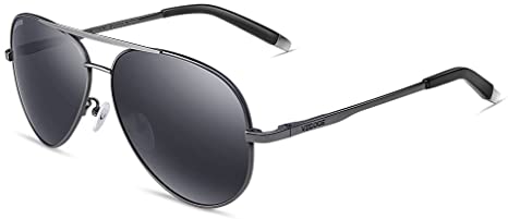 VEGOOS Mens Aviator Sunglasses Polarized Mirrored Lens Large Metal Frame Driving Sunglasses 100% UV Protection Ladies Shades