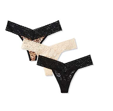 Amazon Brand - Mae Women's Lace Thong, 3 pack