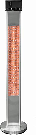 Ener-G  HEA-215110 Outdoor/Indoor Free Standing Infrared Heater with Remote, 3 Heat Settings, 120v | Gazebo, Patio, Balconies | Water and Dust Resistant, Safe for Kids and, Silver