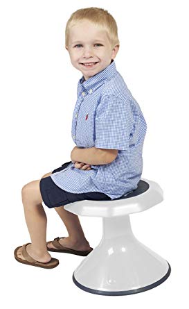 ECR4Kids ACE Active Core Engagement Stool for Kids, 12-Inch H - Powder White