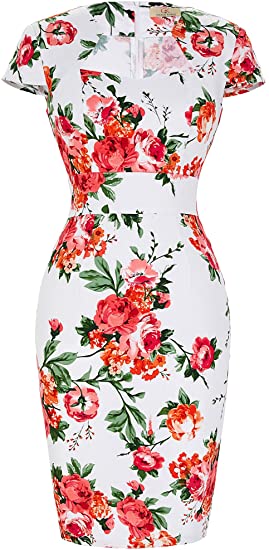 GRACE KARIN Women's 50s Vintage Pencil Dress Cap Sleeve Wiggle Dress CL7597