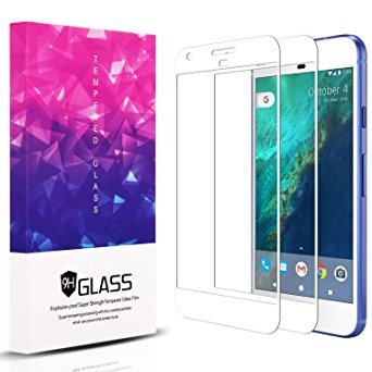 [2 Packs] Google Pixel XL Screen Protector,Topnow 2.5D Full Coverage 9H Hardness Tempered Glass Screen Protector Film for Google Pixel XL 5.5 inch - White