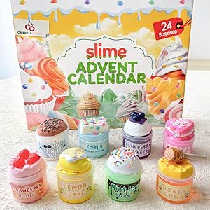 Advent Calendar 2024 - Christmas Countdown Calendars 24 Days of Surprises with DIY Clay Slime and Toys Kit Funny Gifts for Toddler Kids Teens Girls Boys 4 5 6 7 8 9 10 11 12 Year Old