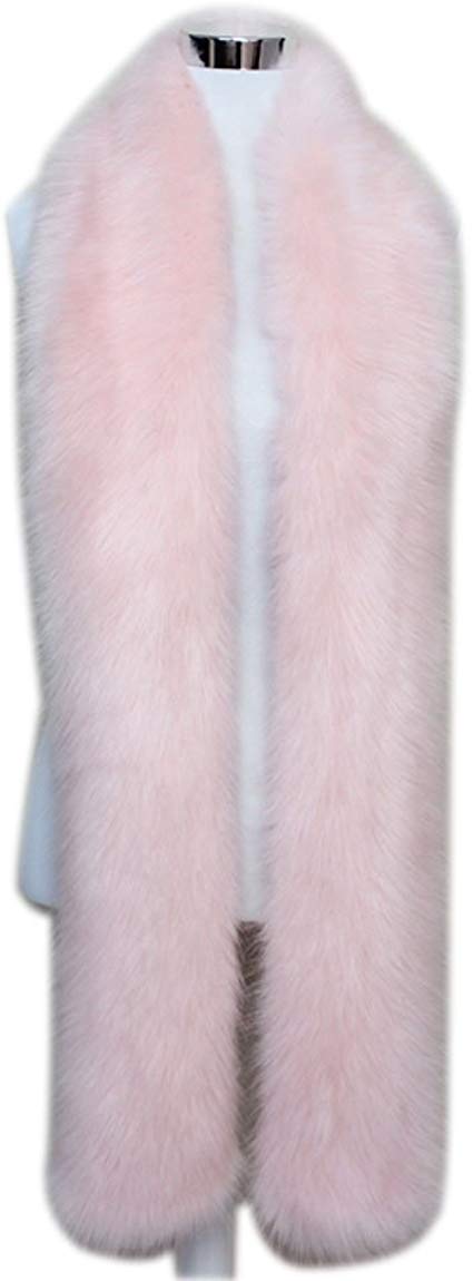 Men Women Winter Warm Faux Fox Raccoon Fur Collar Stole Long Scarf Shawl
