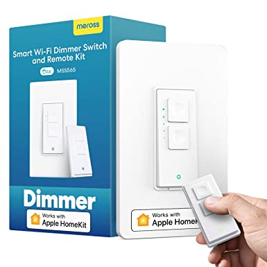 meross Apple HomeKit Smart Dimmer Switch with Remote, Compatible with Siri, Alexa, Google Assistant & SmartThings, Wi-Fi Light Switches Dimmable, Neutral Wire Required