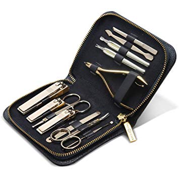 Manicure Set Personal Nail Clipper Grooming Kit 12in 1 Carbon Steel Manicure Pedicure Set with Portable Travel Set
