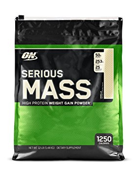 Optimum Nutrition Serious Mass Gainer Protein Powder, Vanilla, 12 Pound