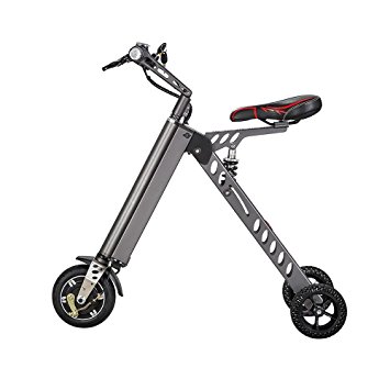 Freego 3 Wheel Folding Electric Bike, Aircraft Aluminum Alloy Foldable Electric Bicycle,25 lbs Ultra Light, with LCD Display