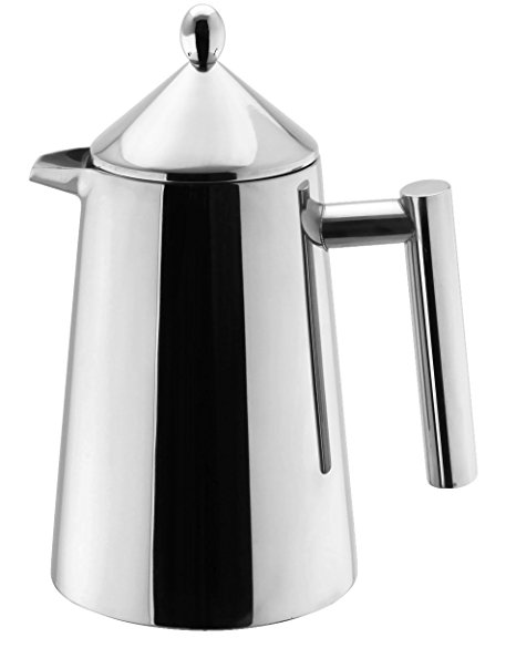 Francois et Mimi Double Wall French Coffee Press, 12-Ounce, Stainless Steel, Conical Top