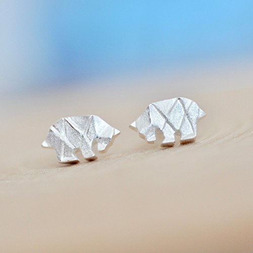 Origami Bear Earrings in Sterling Silver 925- Jamber Jewels