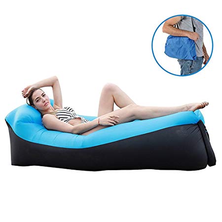Inflatable Lounger Inflatable Couch Waterproof Inflatable Sofa with Built-in Pillow Inflatable Lounger For Camping, Park Beach Backyard