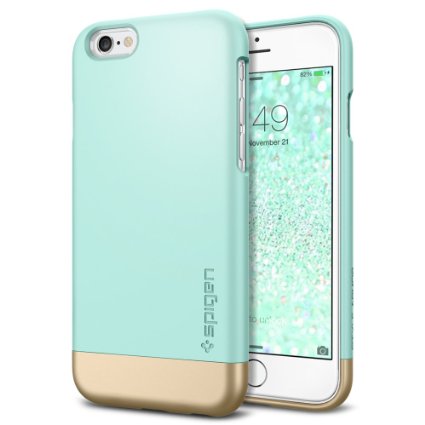 iPhone 6 Case Spigen Style Armor Safe Slide Mint SOFT-Interior Scratch Protection with Dual Layer Trendy Stylish Color Hard Case for iPhone 6 2014 - Mint SGP11046