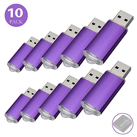 RAOYI 10pcs 8GB USB Flash Drive Purple Pen Drive Thumb Drive USB 2.0 Memory Stick USB Storage