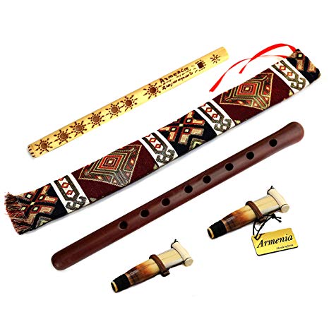 ARMENIAN DUDUK - 2 reed - handmade from ARMENIA - Oboe Balaban Woodwind Instrument Apricot Wood - Playing Instruction - Gift Armenian flute and National case