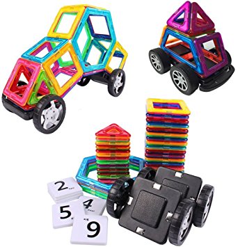 Magnetic Building Blocks STEM Toys - Christmas Gifts Ideas - Present For 6 7 8 Year Old Boys Girls and Adults - 56 pcs