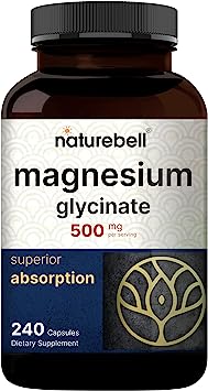 Magnesium Glycinate Capsules 500mg | 240 Count, 100% Chelated & Purified, 3rd Party Tested, Non-GMO & Gluten Free