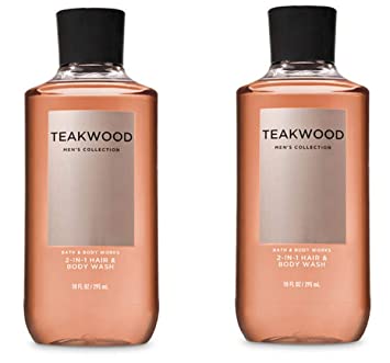 Bath and Body Works, Signature Collection Teakwood 2-in-1 Hair   Body Wash (2 Pack)