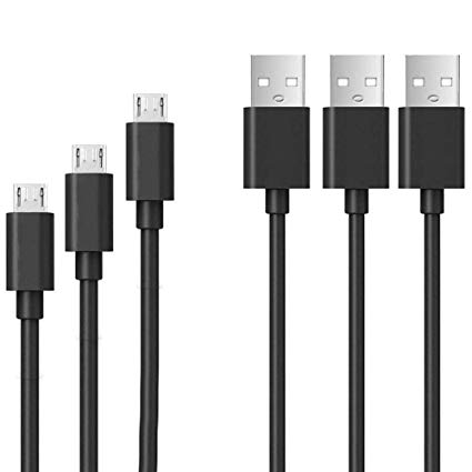 [3Pack] Micro USB Charging CableStandard Android Charger Cord Compatible Motorola Moto G5 / G5S/ G5S Plus/ G6 Play / E4 / E4 Plus/C /C Plus/ E3 /E3 Power/G4/G4 Play/G4 Plus, Droid Series More