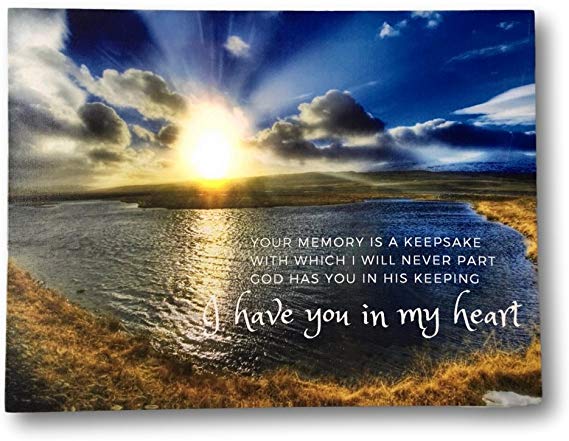 BANBERRY DESIGNS Religious Print God - LED Canvas Wall Art Remembrance - Lighted Picture with a Memorial Bereavement Expression - Landscape Artwork