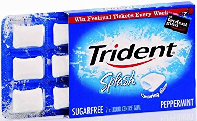 Trident Splash Chewing Gum - Various Flavours - Pack of 12 (Peppermint)